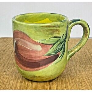 Pfaltzgraff Central Market Eggplant Mug Abstract Watercolor Country Farmhouse
